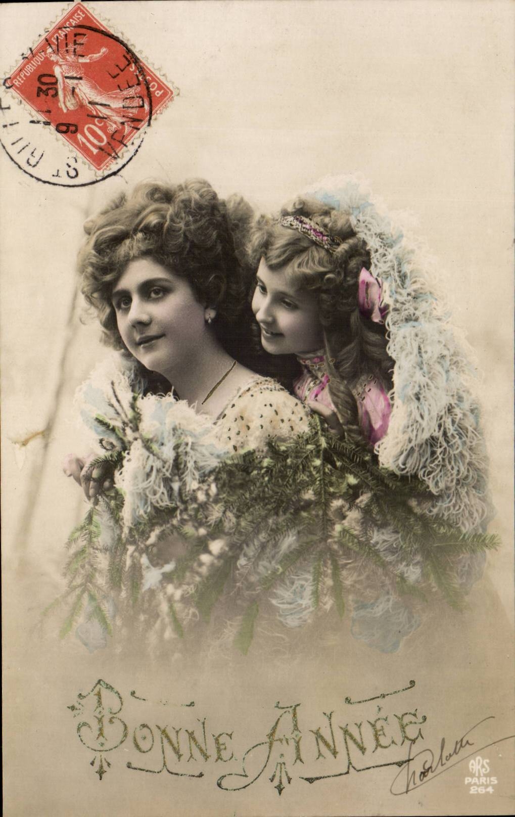 Deux jeunes filles — Bonne Année — ARS Paris 264