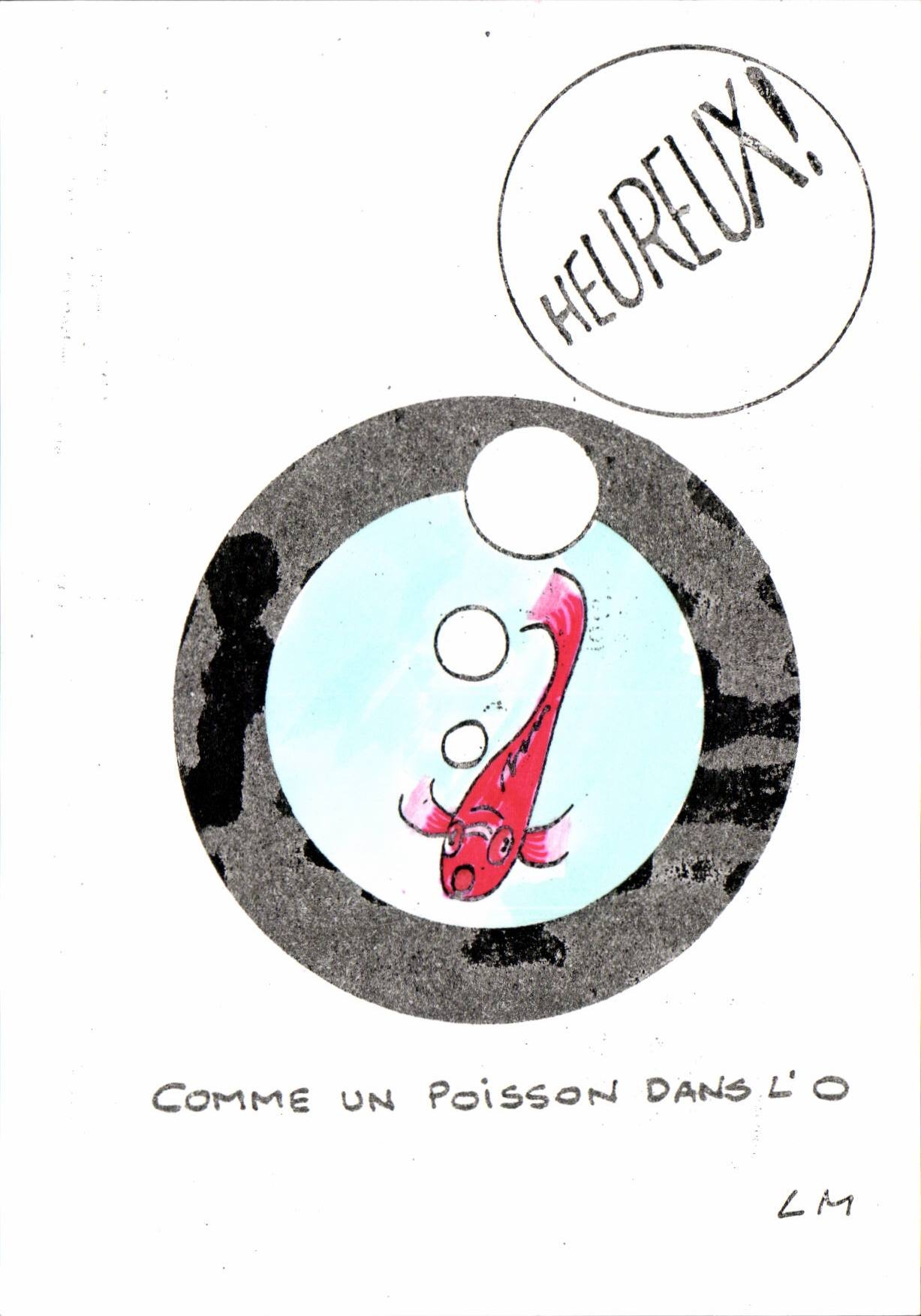 CPM lettre O Comme un poisson dans l'eau