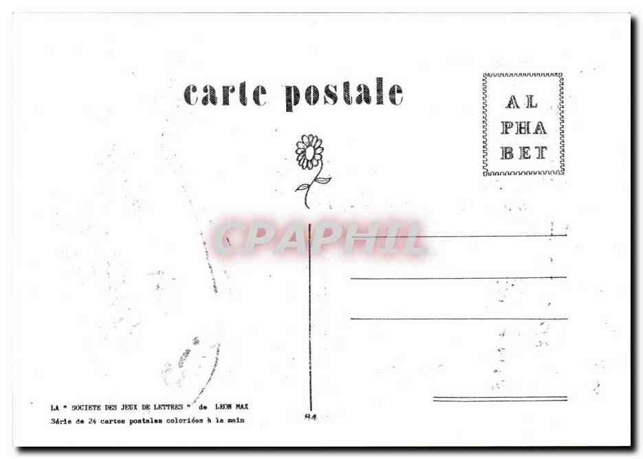 CPM lettre P Theatre Daunou Jean paul SArtre Paradis  — Rückseite