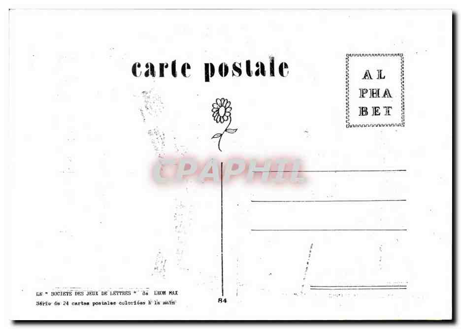 CPM lettre V In vino veritas J'ai du boire un peu trop j'vois double — Rückseite