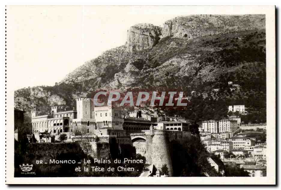 CPM principaute de Monaco Le palais du prince et la tete de chien
