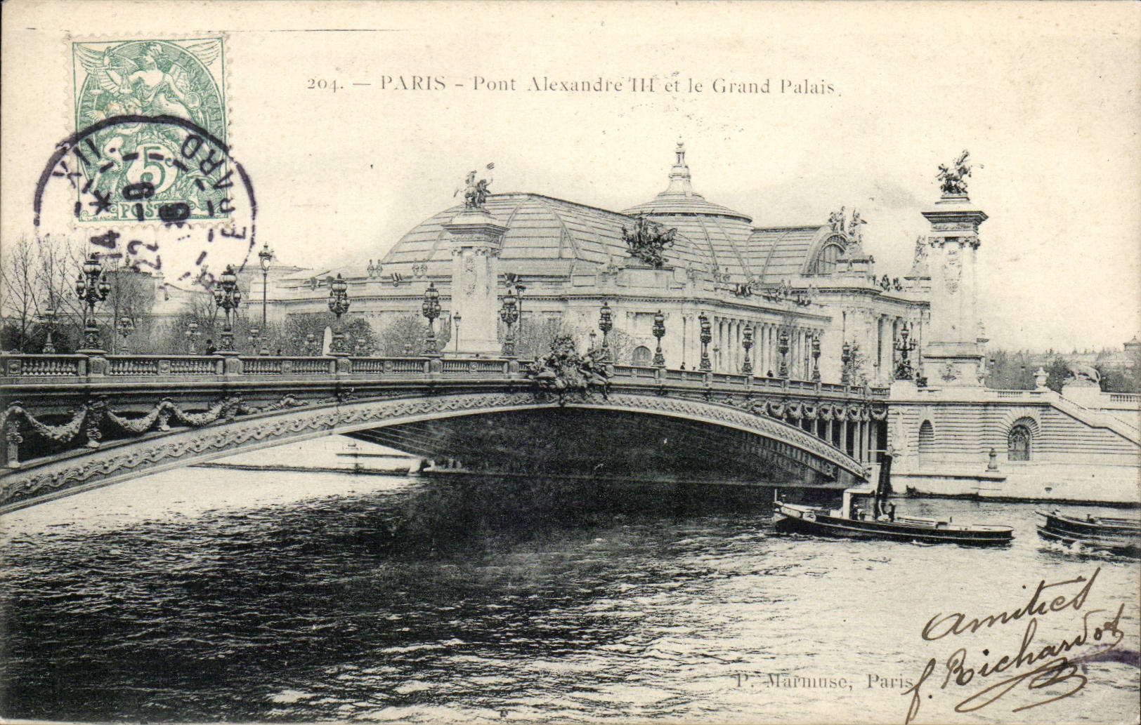 Paris CPA Pont Alexandre III et le grand palais