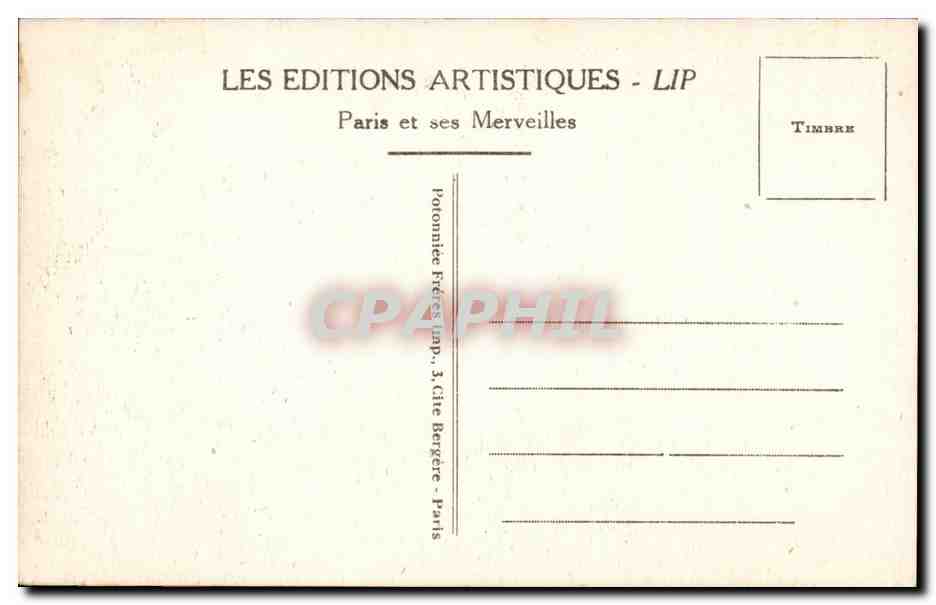 Paris CPA La Bourse — Rückseite