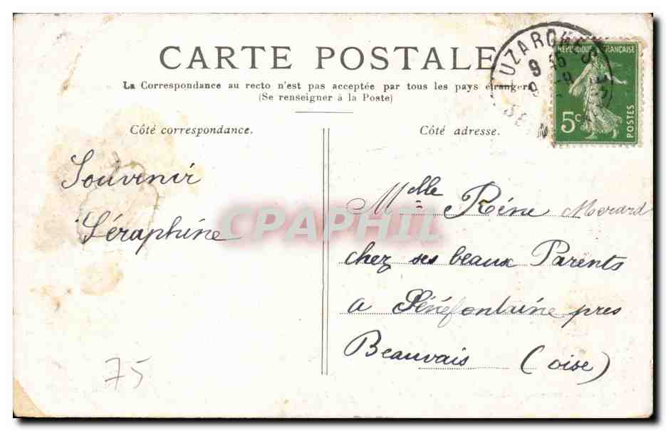 Paris CPA La conciergerie Tribunal de commerce Palais de Justice Conciergerie — Rückseite