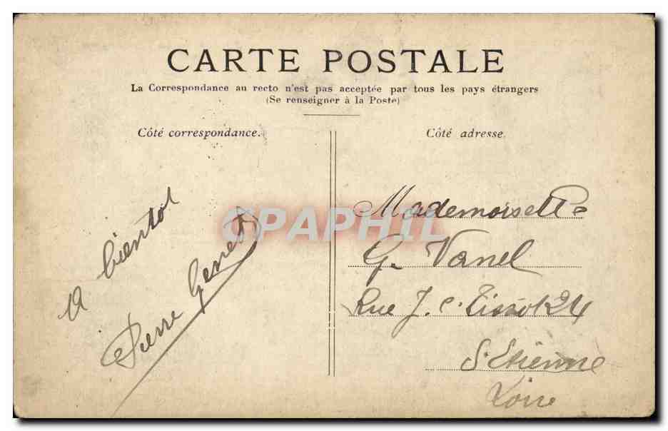 Paris CPA La conciergerie Tribunal de commerce Palais de Justice Conciergerie — Rückseite