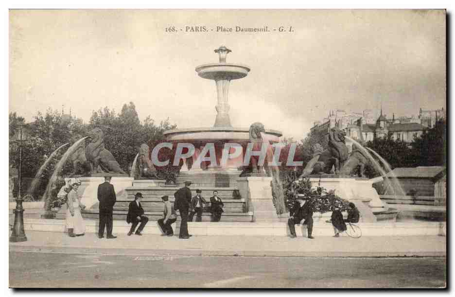 Paris CPA Place Daumesnil (lion lions)