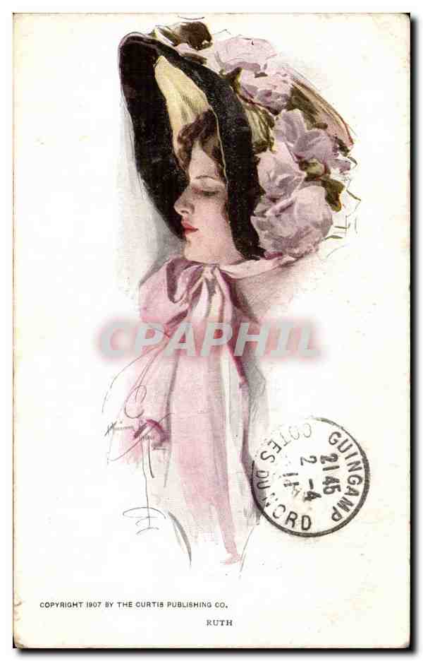 Donna con cappello di fiori — Ruth — Curtis Publishing Co. n° 2145
