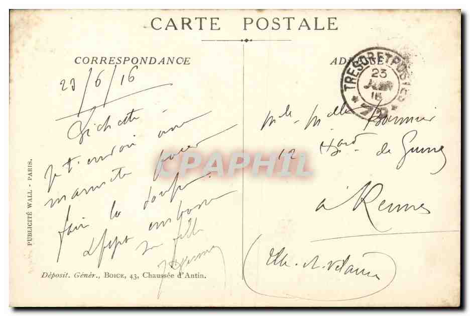 CPA Fantaisie Artillerie lourde (militaria) — Verso