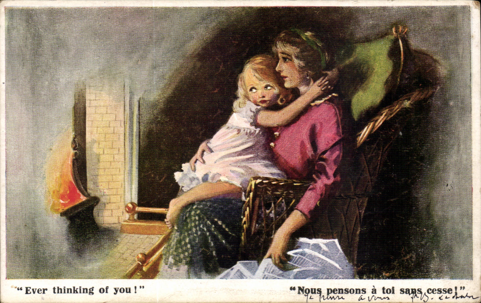 CPA Fantaisie Femme et enfant Ever thinking of you ! 