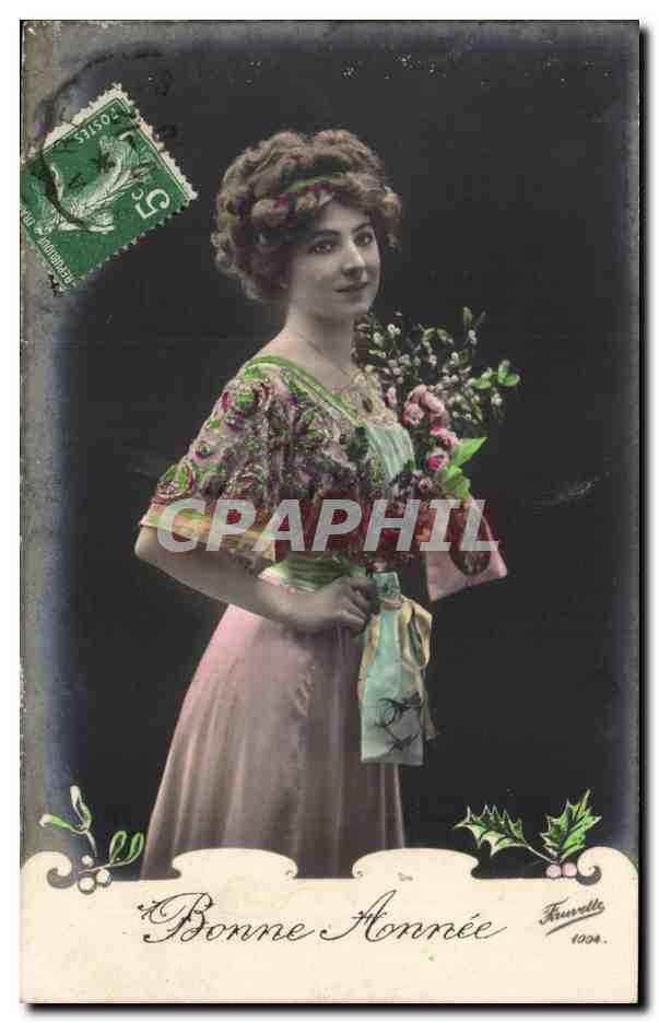 CPA Fantaisie Femme Bonne annee