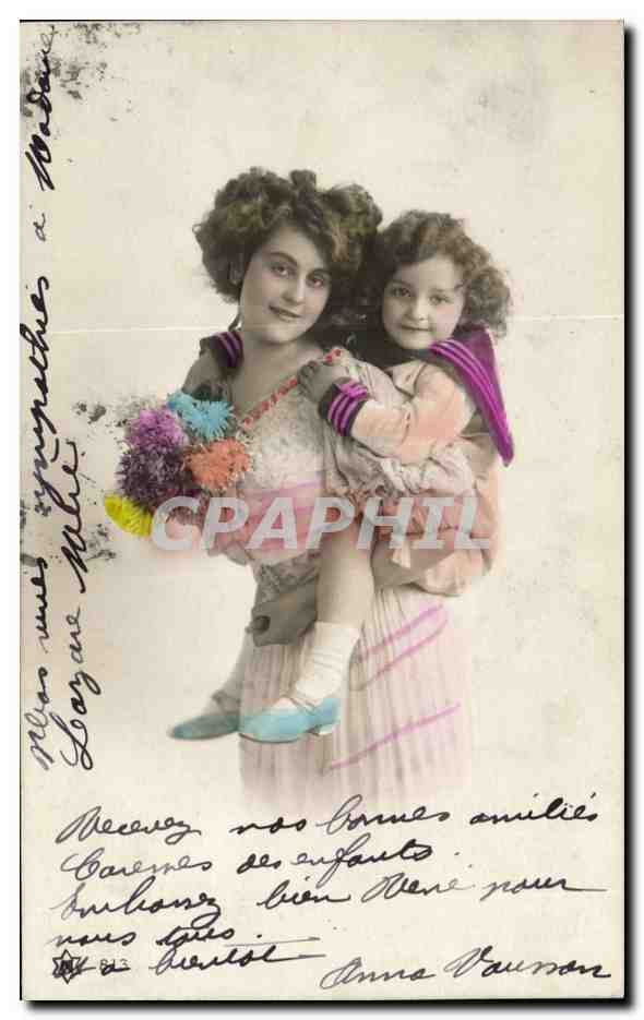 Femme et enfant — scène de vie — éditeur inconnu, n° de série non visible