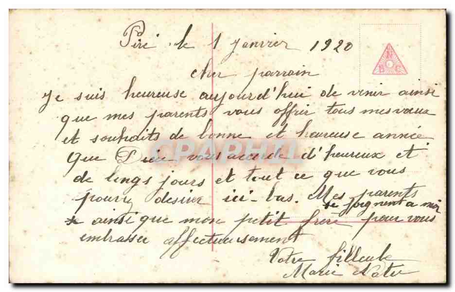 CPA Fantaisie Femme Bonne et heureuse annee (fourrure) — Rückseite