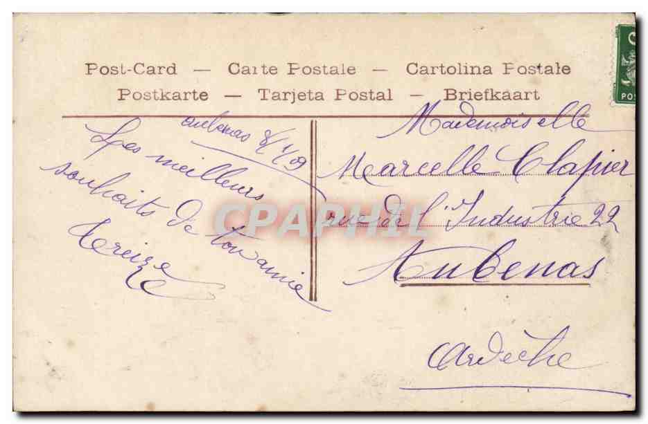 CPA Fantaisie Enfant Un baiser Bonne annee — Rückseite