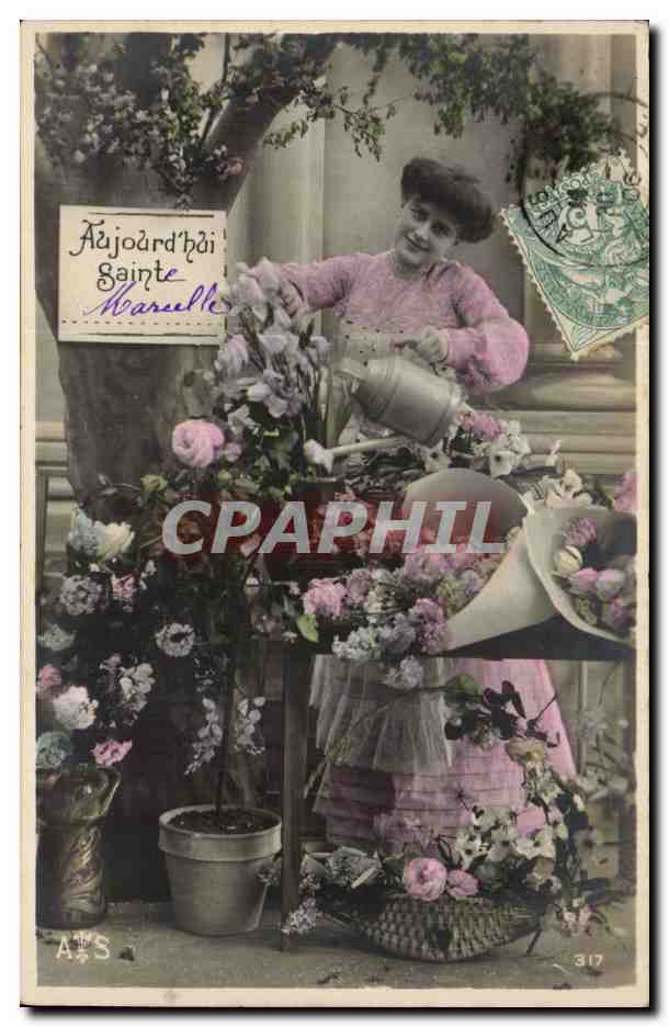 Fleuriste à Marseille — scène de jardin — éditeur A.S. n°317