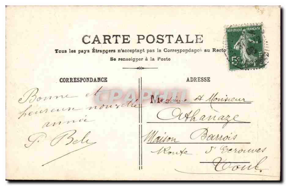 CPA Fantaisie Bonne et heureuse annee — Rückseite