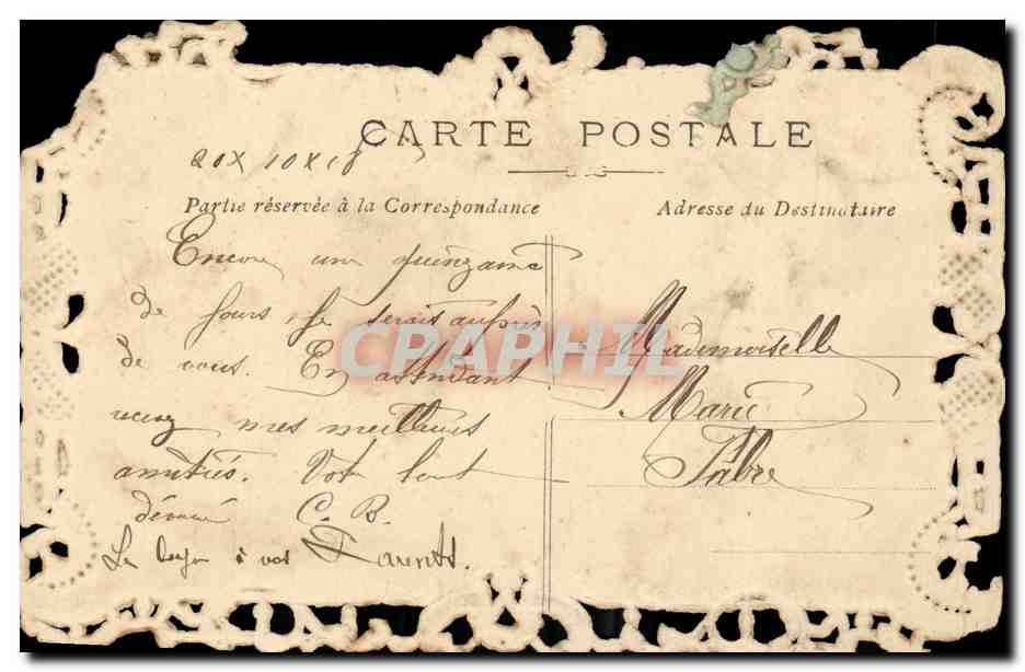 CPA Fantaisie Mille baisers Rose — Rückseite