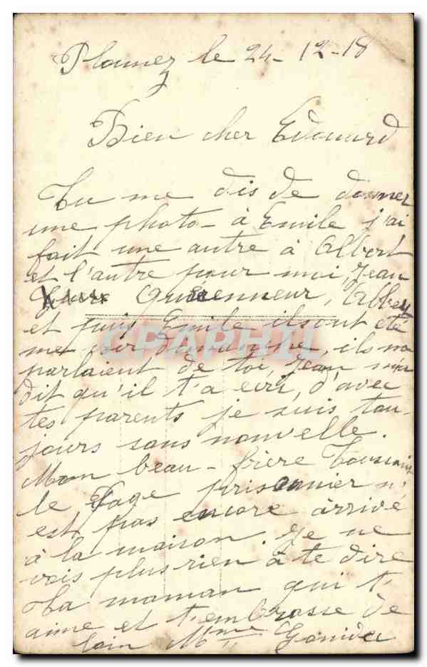 CPA Fantaisie Enfant Garcon au cerceau — Verso