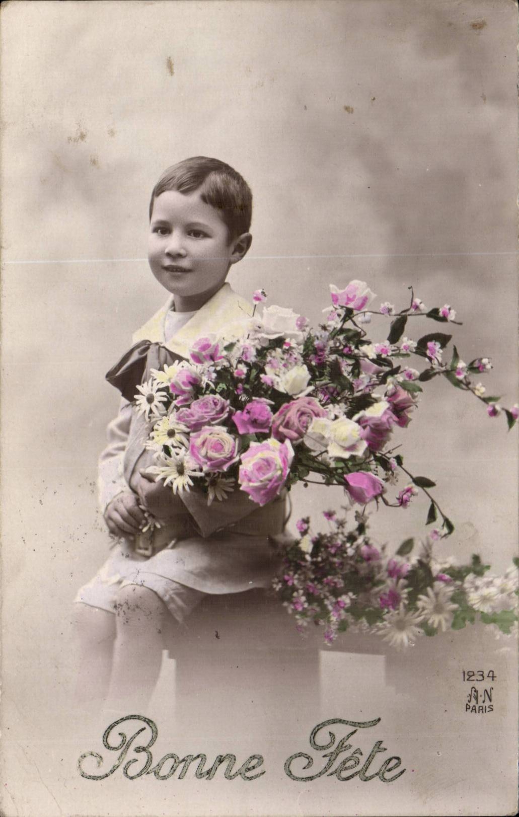 CPA Fantaisie Garcon Enfant Bonne fete