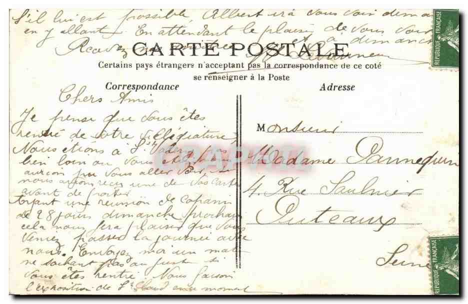 Hojas de cuatro — Recuerdo de Honnuelles — G. M. París — Reverso