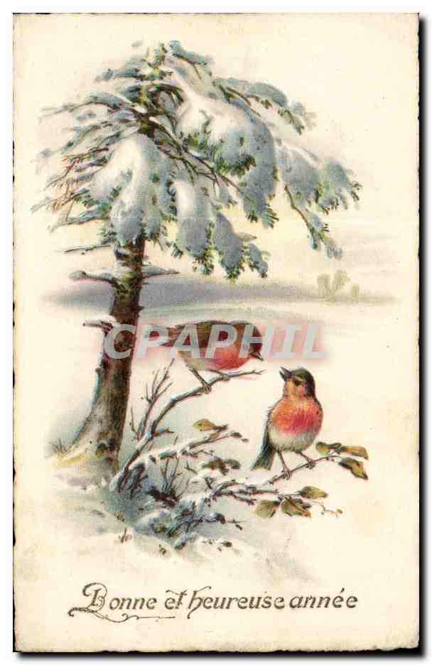 CPA Fantaisie Enfant Bonne et heureuse fete oiseau