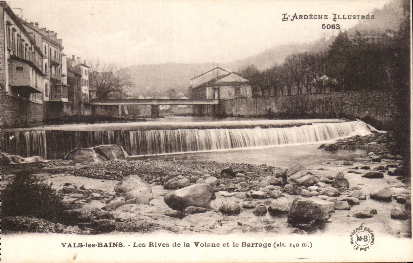 CPA Vals les Bains Les rives de la Volane et le barrage