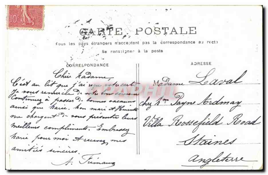 Paris CPA Tombeau de Napoleon 1er — Rückseite