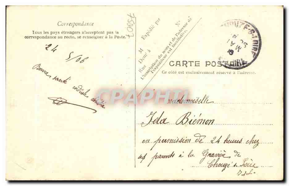 Paris CPA Hotel des Invalides Tombeau de Napoleon 1er — Verso