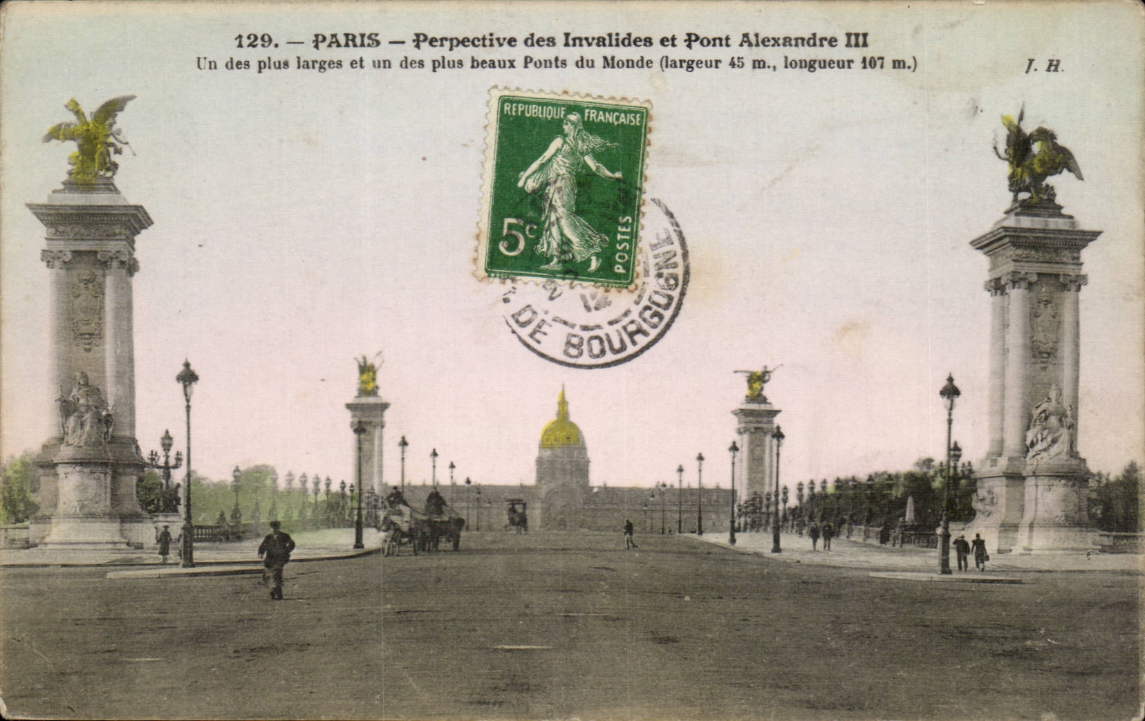 Paris CPA Perspective des Invalides et pont Alexandre III