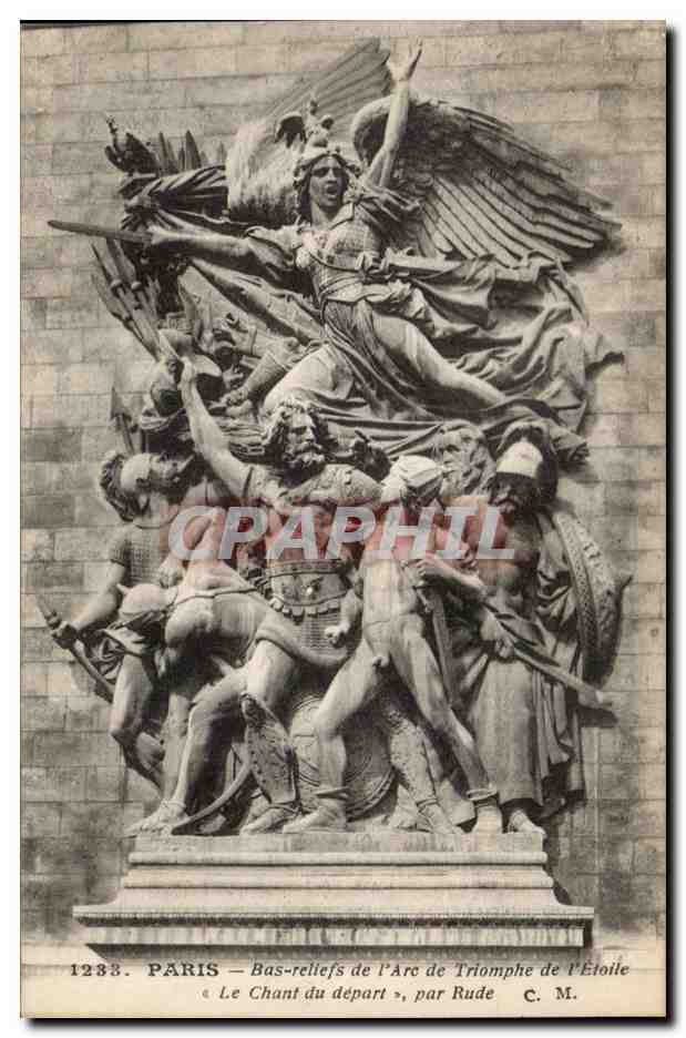 Paris CPA Arc de Triomphe de l'Etoile Bas reliefs Le chant du depart par Rude