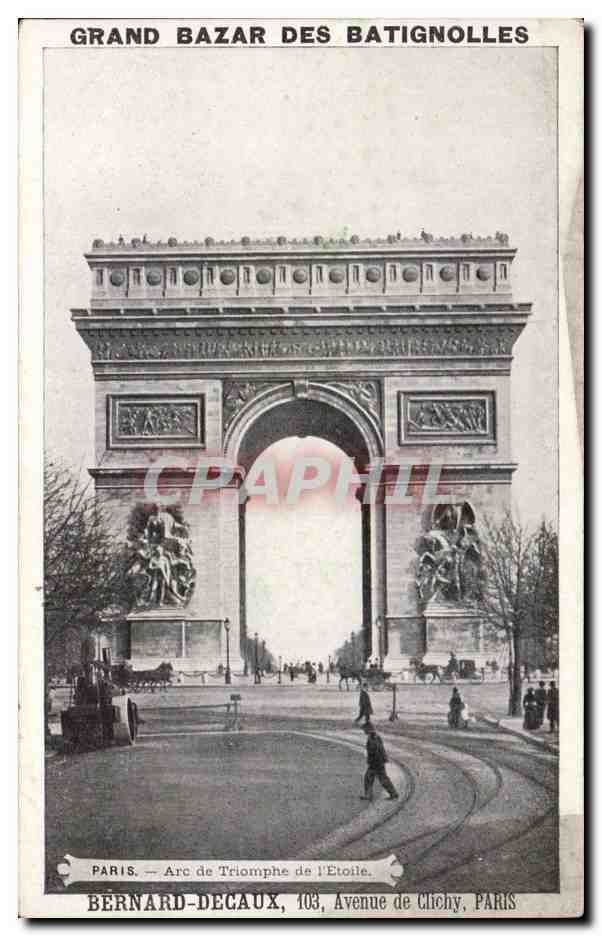 Paris CPA Arc de Triomphe de l'Etoile (Bernard Decaux Avenue de Clichy)