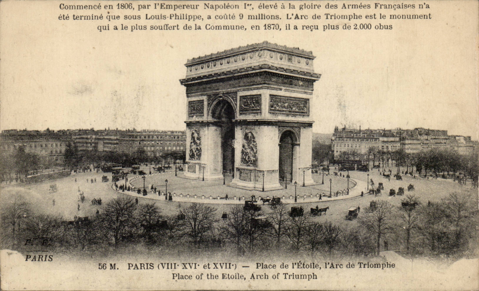 Paris CPA Arc de Triomphe de l'Etoile 