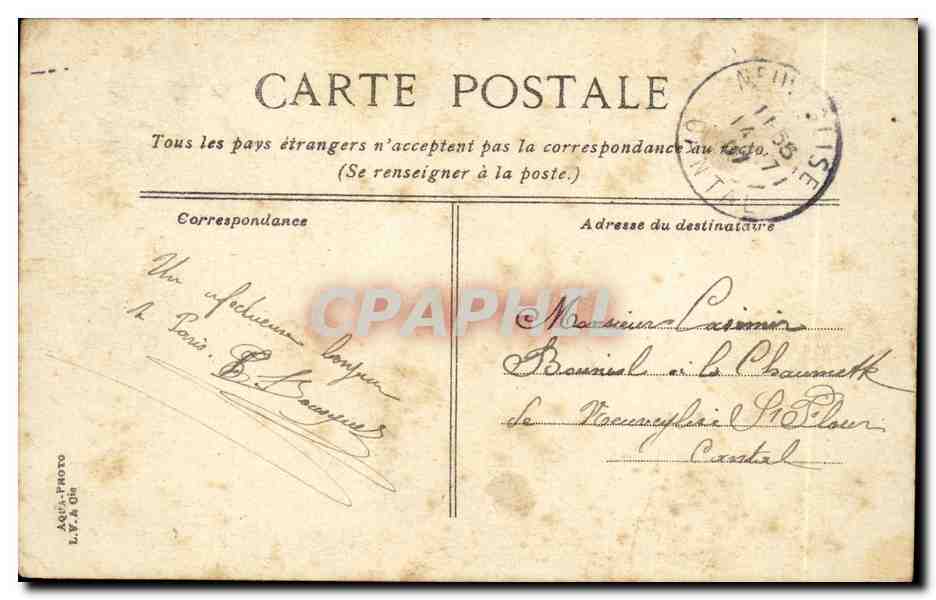 Paris CPA Notre Dame  — Verso