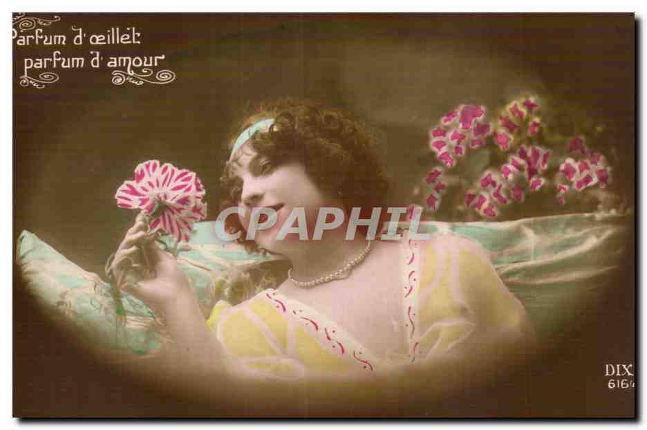 Femme avec fleur — Parfum d'œillet, parfum d'amour — Dix 616