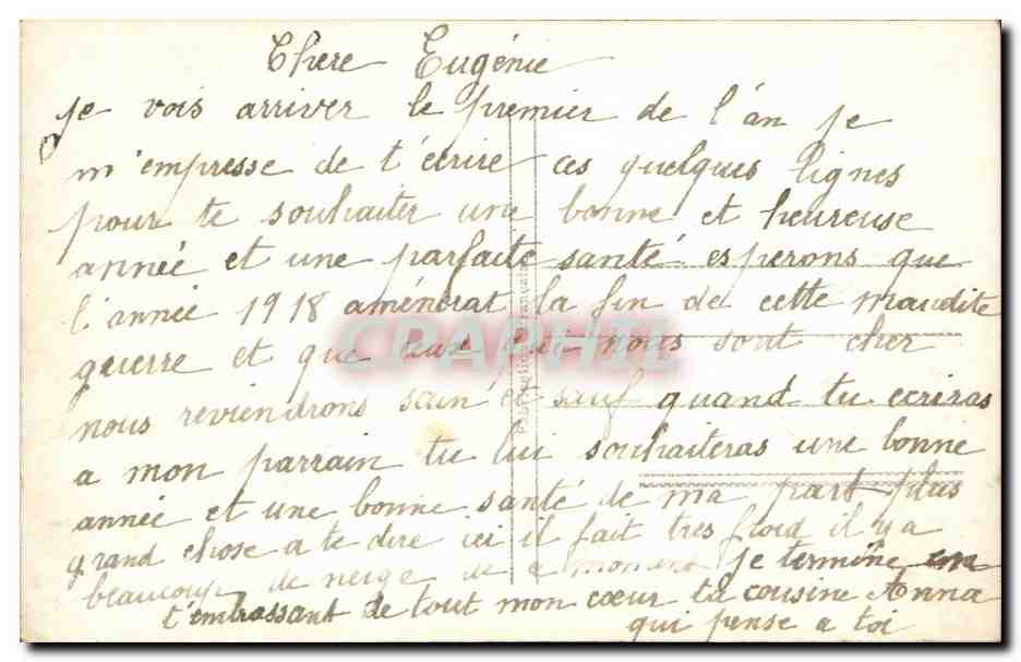 CPA Fantaisie Enfant Bonne Annee — Rückseite
