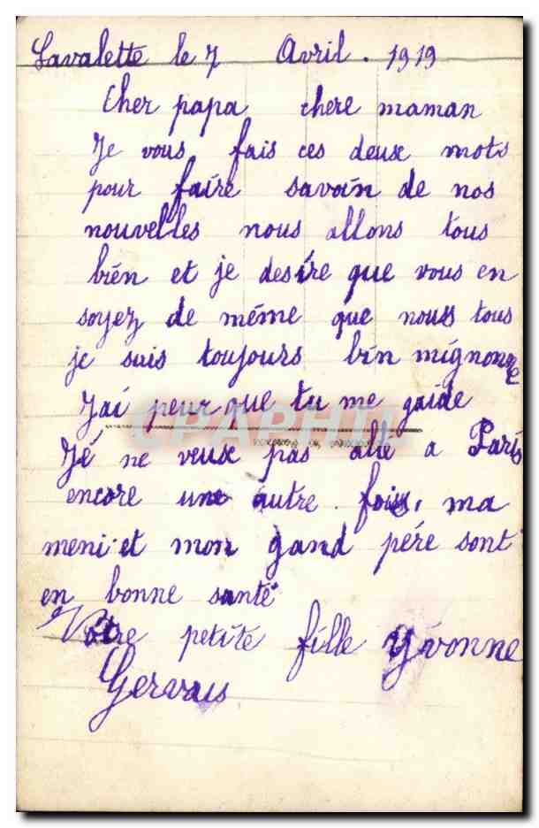 CPA Fantaisie Enfants — Rückseite