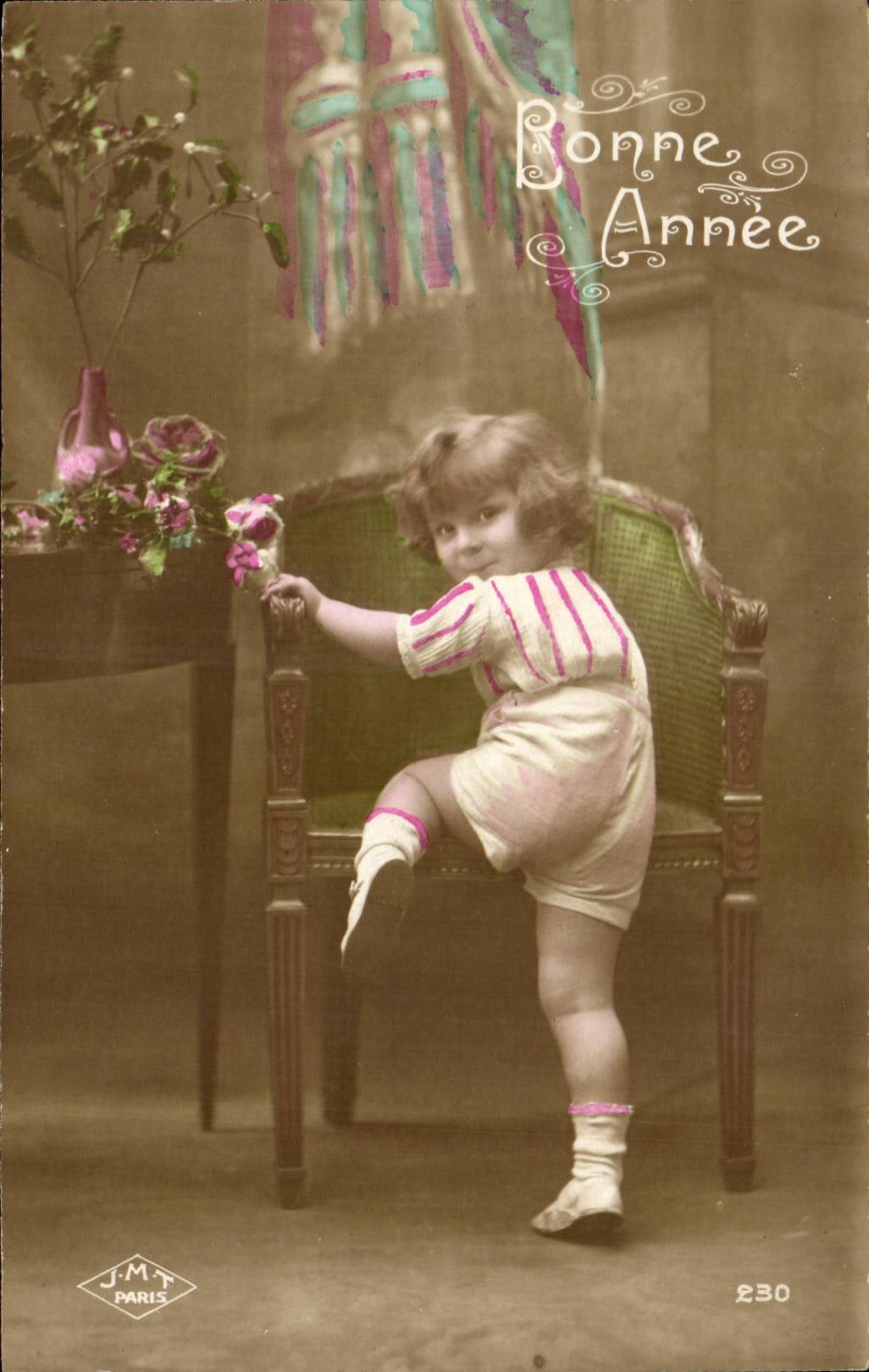 CPA Fantaisie Enfant Bonne annee
