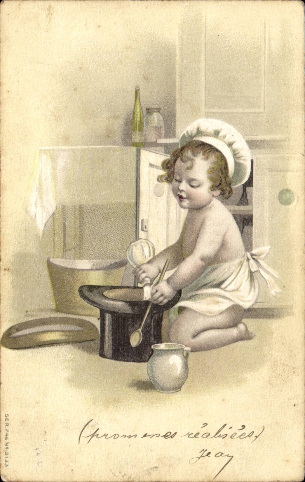 CPA Fantaisie Enfant Cuisinier