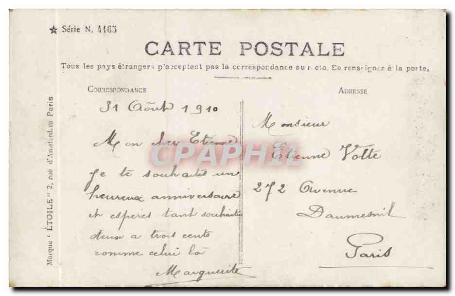 CPA Fantaisie Enfant Fille Heureux anniversaire — Rückseite