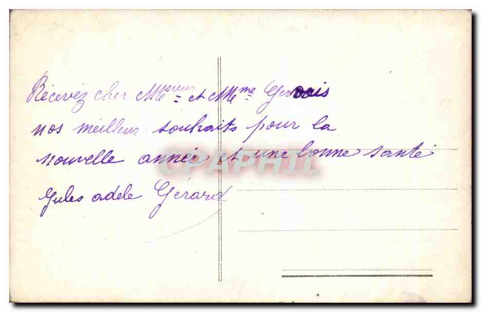Femme et enfant avec branche de gui — Bonne Année — éditeur 4544 — Verso