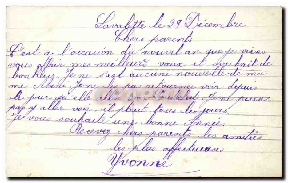CPA Fantaisie Enfant Fer a cheval Bonne annee — Verso