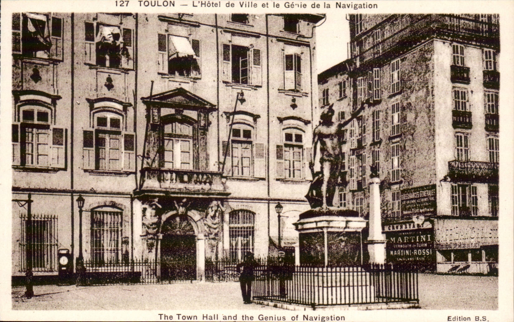 Toulon - L'Hotel de Ville et le Genie de la Navigation - CPA 