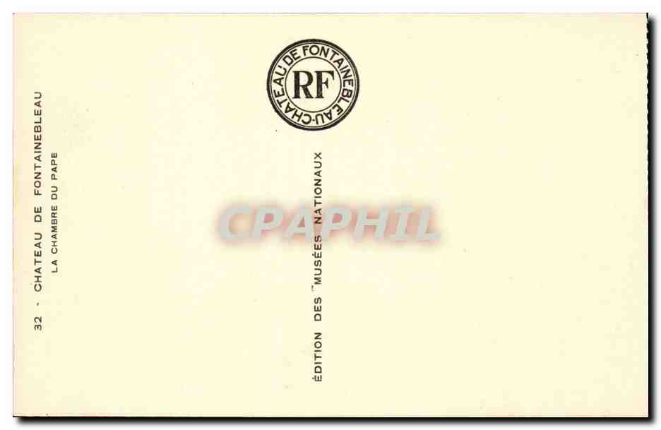 Cámara del Papa — Castillo de Fontainebleau — Edición de los Museos Nacionales — Reverso