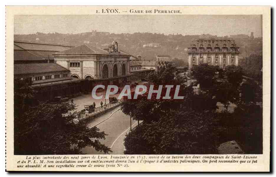 Lyon - Gare de Perrache - CPA 