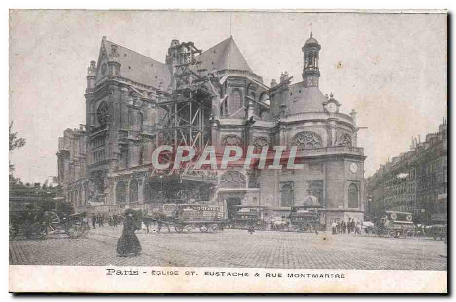 Paris - 18 - Eglise St Eustache et Rue Montmartre - CPA 
