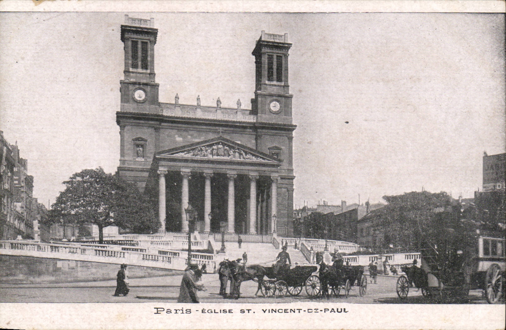 Paris - 10 - Eglise Saint Vincent de Paul - caleche - - CPA 