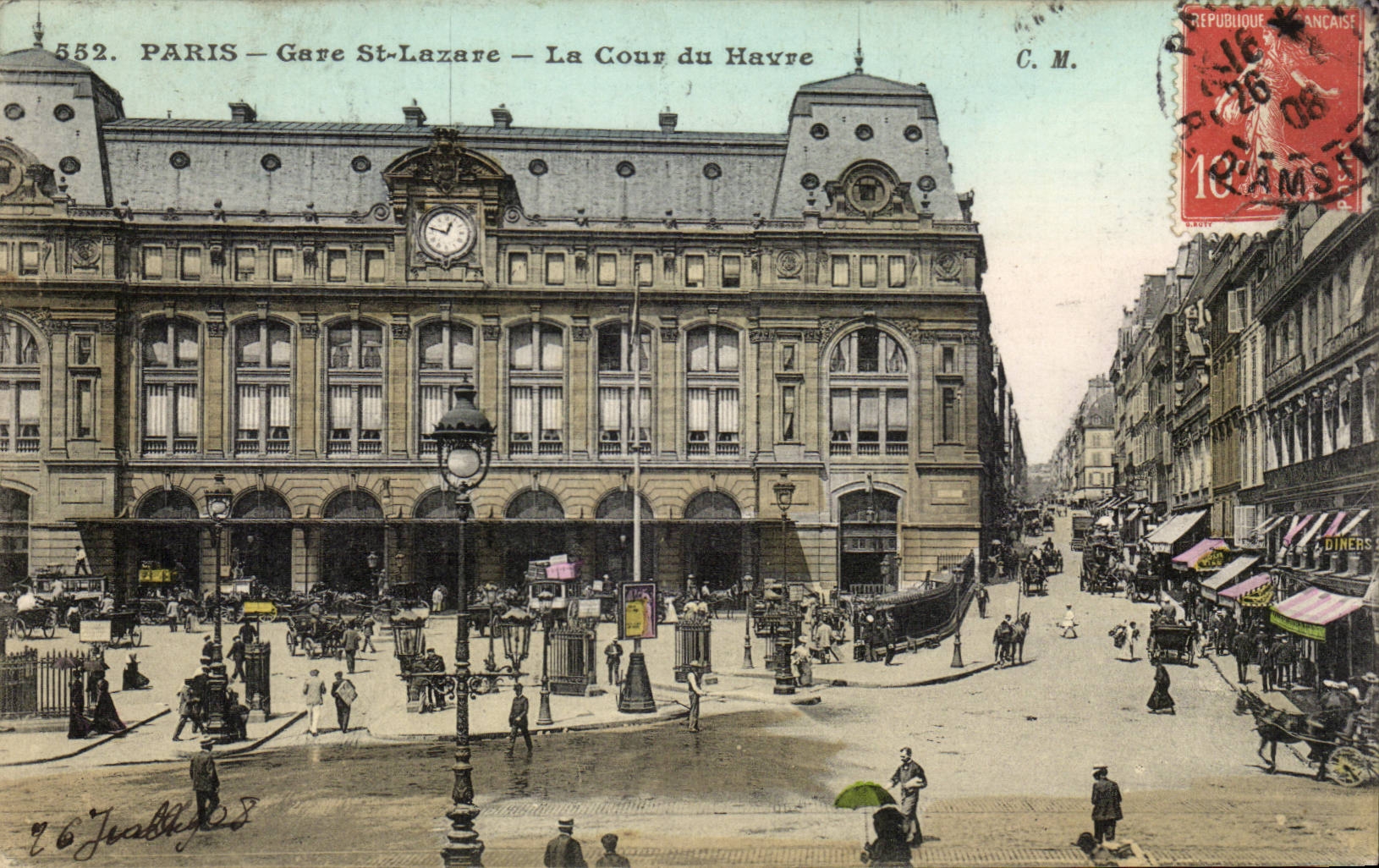 Paris - 8 - La Gare St Lazare - Cour du Havre - CPA 