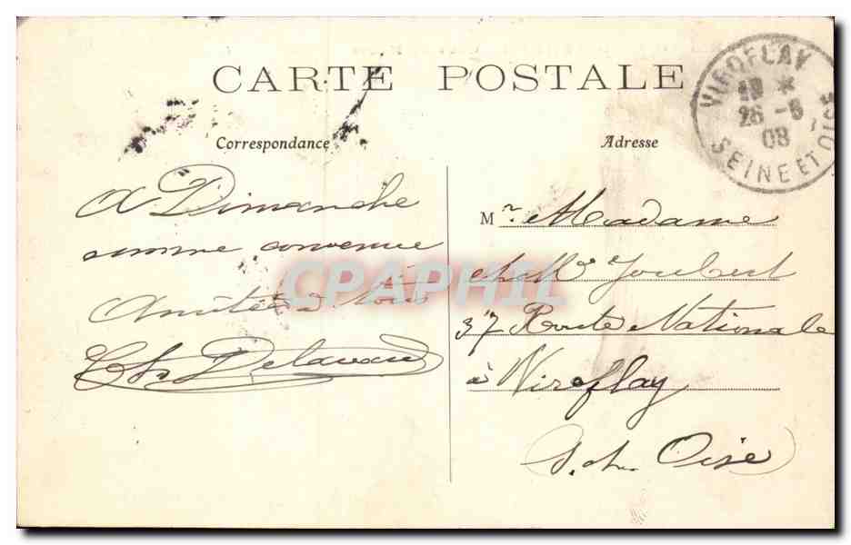 Paris - 8 - La Gare St Lazare - Cour du Havre - CPA  — Verso