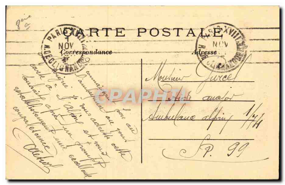 Paris - 8 - La Gare St Lazare - Cour de Rome - CPA  — Verso