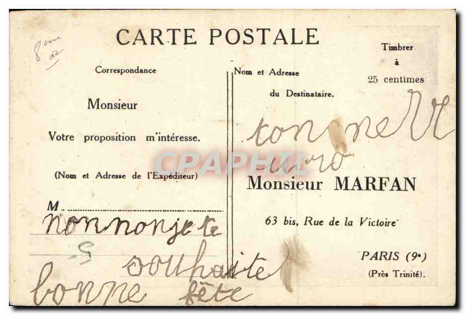 Paris - 8 - La Gare St Lazare - Cote de la Cour du Havre et la Rue d'Amsterdam - CPA  — Rückseite