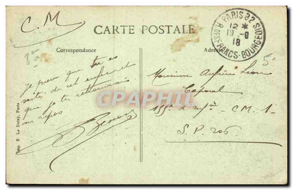 Paris - 8 - La Gare St Lazare - Cour du Havre - CPA  — Verso